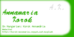annamaria korok business card